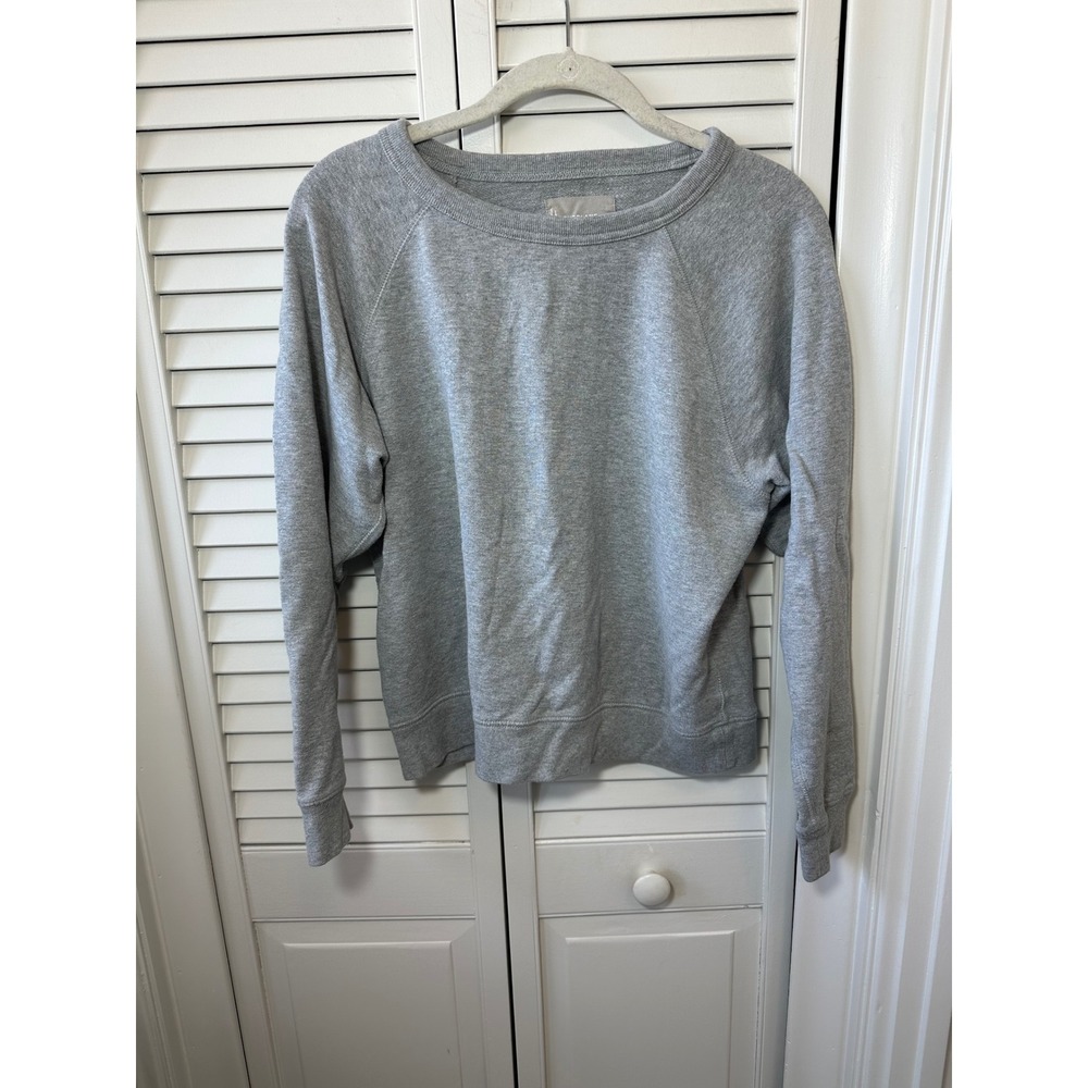 Everlane Womens French Terry Crew Neck Raglan Sweatshirt Heather Gray Size M